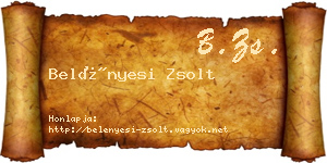 Belényesi Zsolt névjegykártya